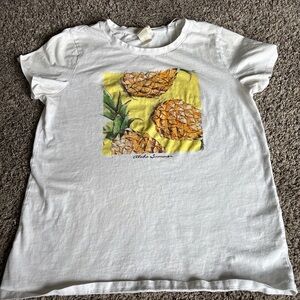 H&M White Tee with Pineapple Print